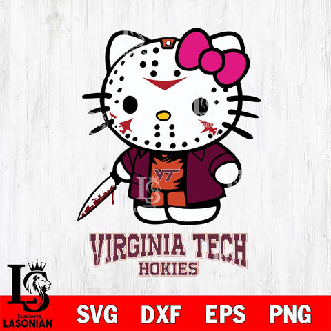Virginia Tech Hokies Hello Kitty Horror 3 Svg Eps Dxf Png File, Digital Download