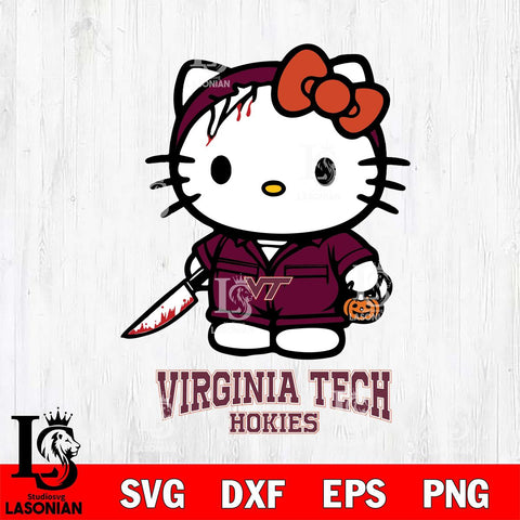 Virginia Tech Hokies Hello Kitty Horror 5 Svg Eps Dxf Png File, Digital Download