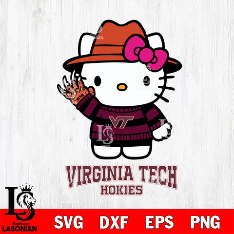 Virginia Tech Hokies Hello Kitty Horror 6 Svg Eps Dxf Png File, Digital Download