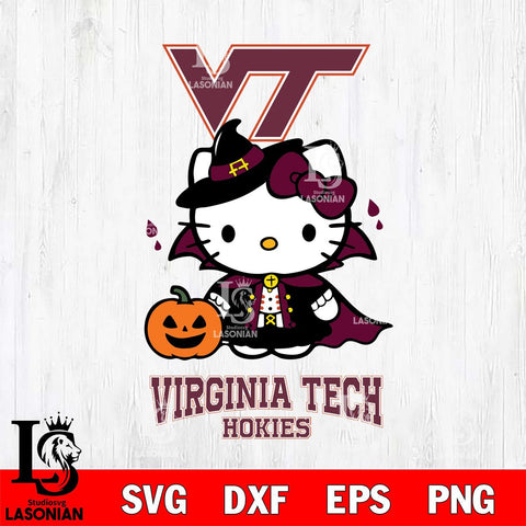 Virginia Tech Hokies Hello Kitty Horror 9 Svg Eps Dxf Png File, Digital Download