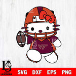 Virginia Tech Hokies Hello Kitty sport 11 Svg Eps Dxf Png File, NCAA svg, Digital Download, Instant Download
