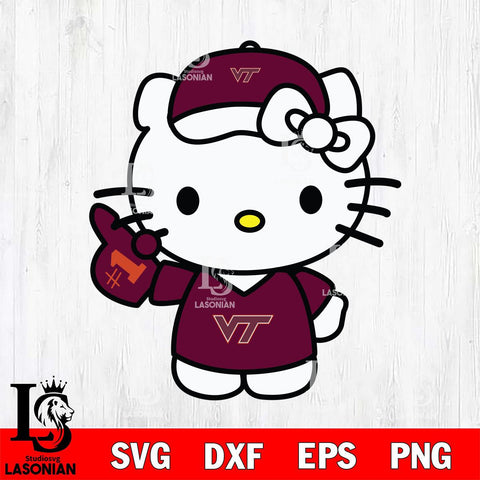 Virginia Tech Hokies Hello Kitty sport 5 Svg Eps Dxf Png File, NCAA svg, Digital Download, Instant Download