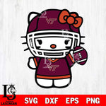 Virginia Tech Hokies Hello Kitty sport 6 Svg Eps Dxf Png File, NCAA svg, Digital Download, Instant Download