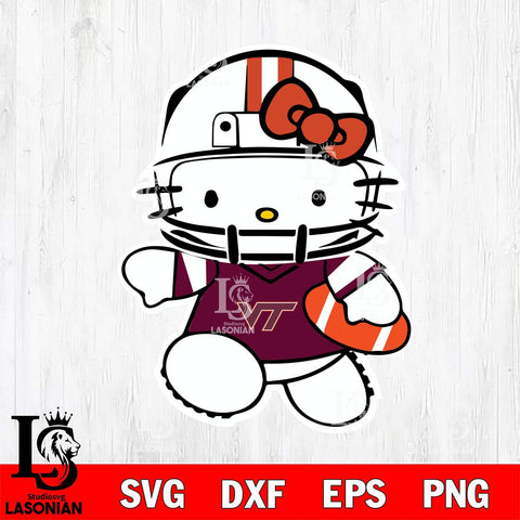 Virginia Tech Hokies Hello Kitty sport 8 Svg Eps Dxf Png File, NCAA svg, Digital Download, Instant Download