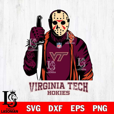 Virginia Tech Hokies Jason Voorhees Horror 3 Svg Eps Dxf Png File, NCAA svg, Digital Download, Instant Download