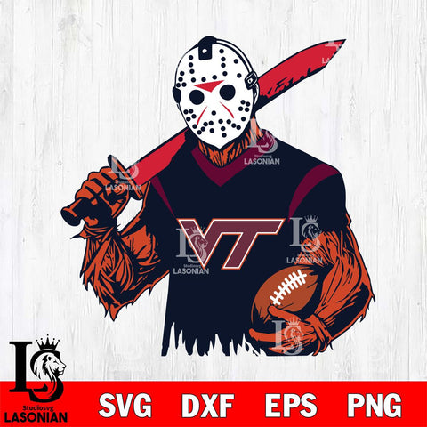 Virginia Tech Hokies Jason Voorhees Horror Halloween 2 Svg Eps Dxf Png File, NCAA svg, Digital Download, Instant Download