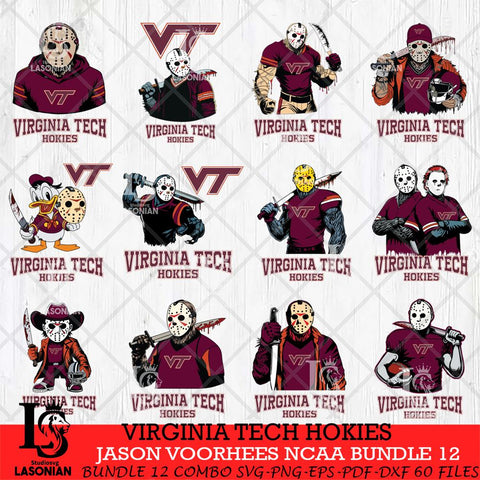 Virginia Tech Hokies Jason Voorhees NCAA Bundle 12 SVG Svg Eps Dxf Png File, Digital Download