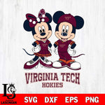Virginia Tech Hokies Mickey Minnie Mouse rugby ball Svg Eps Dxf Png File, NCAA svg , File Cut , Digital Download , Instant Download, Cut Svg Files
