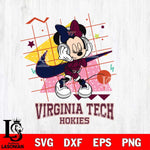 Virginia Tech Hokies Minnie Mouse Dancing SVG DXF EPS PNG FILE, NCAA File Cut,Digital Download,Instant Download