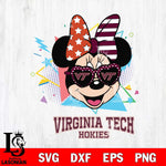 Virginia Tech Hokies Minnie Mouse Love Sport SVG DXF EPS PNG FILE, NCAA File Cut,Digital Download,Instant Download