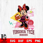 Virginia Tech Hokies Minnie Mouse Sport SVG DXF EPS PNG FILE, NCAA File Cut,Digital Download,Instant Download