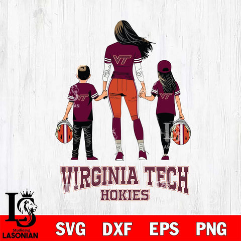 Virginia Tech Hokies Mother and son Rugby SVG DXF EPS PNG FILE,NCAA SVG, Father day Digital Download,Instant Download, Silhouette