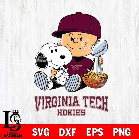 Virginia Tech Hokies Peanuts Snoopy Champion football SVG DXF EPS PNG FILE,Snoopy File Cut, NCAA Digital Download,Instant Download,Christmas Silhouette