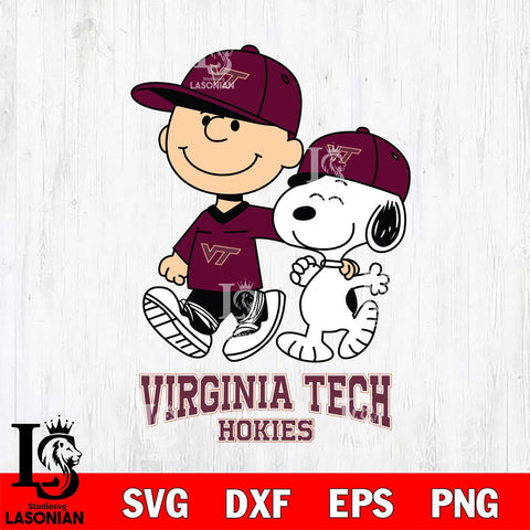 Virginia Tech Hokies Peanuts Snoopy Friends SVG DXF EPS PNG FILE,Snoopy File Cut, NCAA Digital Download,Instant Download,Christmas Silhouette
