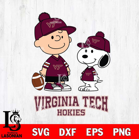 Virginia Tech Hokies Peanuts Snoopy Friends Football SVG DXF EPS PNG FILE,Snoopy File Cut, NCAA Digital Download,Instant Download,Christmas Silhouette