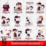 Virginia Tech Hokies Peanuts Snoopy Player NCAA Bundle 12 SVG DXF EPS PNG FILE,Snoopy File Cut, bundle NCAA Digital Download,Instant Download, Silhouette