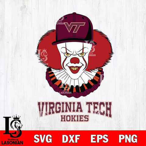 Virginia Tech Hokies Pennywise Horror Sport 4 Svg Eps Dxf Png File, Digital Download