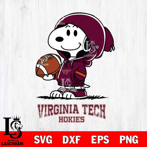 Virginia Tech Hokies Snoopy Football Svg Eps Dxf Png File, NCAA svg , Digital Download , Instant Download, Cricut File