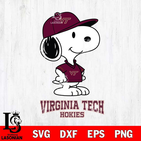 Virginia Tech Hokies Snoopy Football sport SVG DXF EPS PNG FILE,Snoopy File Cut, NCAA Digital Download,Instant Download,Christmas Silhouette