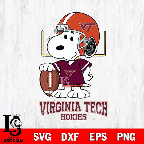 Virginia Tech Hokies Snoopy Player Football SVG DXF EPS PNG FILE,Snoopy File Cut, NCAA Digital Download,Instant Download,Christmas Silhouette