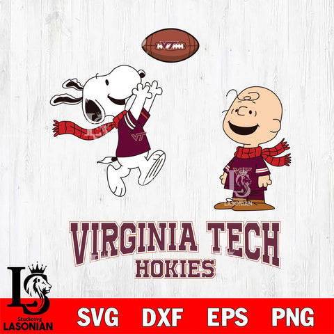 Virginia Tech Hokies Snoopy & Charlie Brown Football Cricut,Christmas SVG DXF EPS PNG FILE, NCAA Digital Download,Instant Download, Silhouette