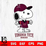 Virginia Tech Hokies Snoopy football SVG DXF EPS PNG FILE,Snoopy File Cut, NCAA Digital Download,Instant Download,Christmas Silhouette