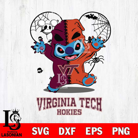 Virginia Tech Hokies Stitch Horror Halloween 2 Svg Eps Dxf Png File, Digital Download, Instant Download