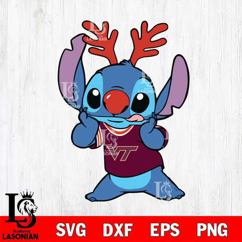 Virginia Tech Hokies Stitch Reindeer Svg Eps Dxf Png File, Digital Download, Instant Download