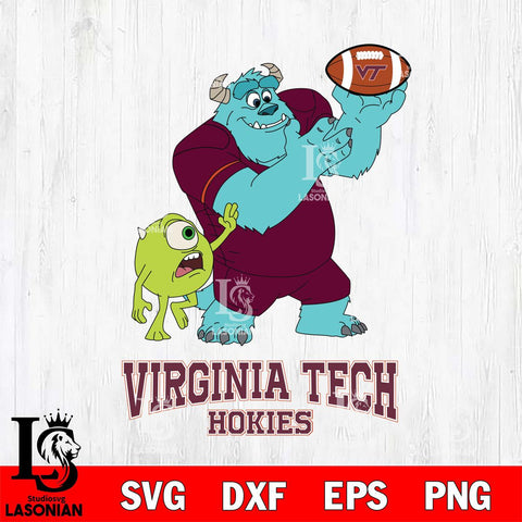Virginia Tech Hokies Sully & Mike Football Cricut,Christmas SVG DXF EPS PNG FILE, NCAA Digital Download,Instant Download, Silhouette
