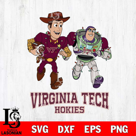 Virginia Tech Hokies Woody & Buzz Lightyear Football Cricut,Christmas SVG DXF EPS PNG FILE, NCAA Digital Download,Instant Download, Silhouette
