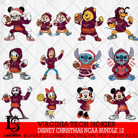 Virginia Tech Hokies  Disney christmas NCAA Bundle File Cut, Bundle NCAA SVG DXF EPS PNG FILE, Digital Download , Criucut , Silhouette