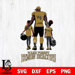 Wake Forest Demon Deacons 3 Father and son Rugby SVG DXF EPS PNG FILE,NCAA SVG, Father day Digital Download,Instant Download, Silhouette