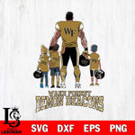 Wake Forest Demon Deacons 4 Father and son Rugby SVG DXF EPS PNG FILE,NCAA SVG, Father day Digital Download,Instant Download, Silhouette
