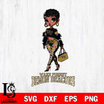 Wake Forest Demon Deacons Beautiful Black Fan Girl, Svg Eps Dxf Png File, Digital Download
