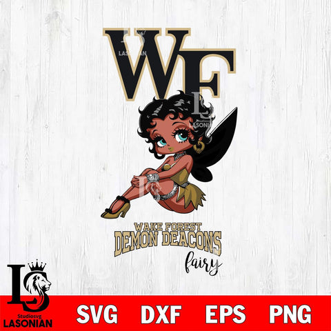 Wake Forest Demon Deacons Beauty Black Fairy Betty Boop, Svg Eps Dxf Png File, Digital Download