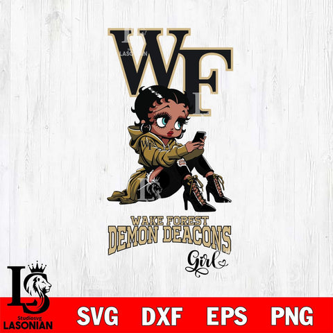 Wake Forest Demon Deacons Beauty Black Fan Girl Football, Svg Eps Dxf Png File, Digital Download