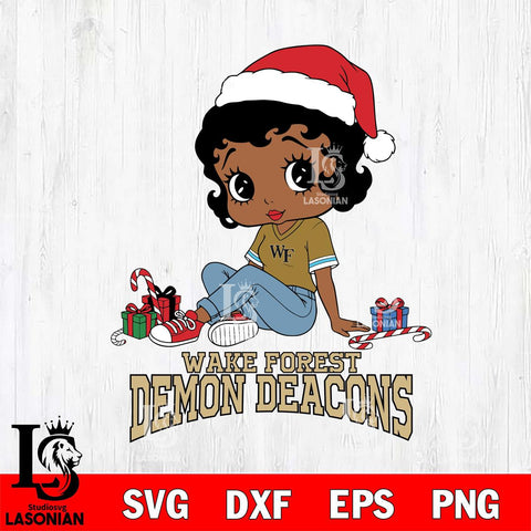 Wake Forest Demon Deacons Betty Boop Christmas File Cut, NCAA SVG DXF EPS PNG PDF File, Digital Download , Criucut , Silhouette