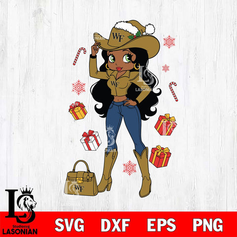 Wake Forest Demon Deacons Betty Boop Cowboy File Cut, NCAA SVG DXF EPS PNG PDF File, Digital Download , Criucut , Silhouette