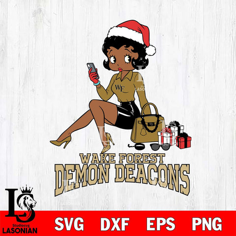 Wake Forest Demon Deacons Betty Boop Phone File Cut, NCAA SVG DXF EPS PNG PDF File, Digital Download , Criucut , Silhouette