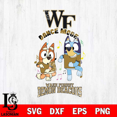 Wake Forest Demon Deacons Bluey Bingo Dance Mode Svg Eps Dxf Png File, NCAA svg, Digital Download, Instant Download