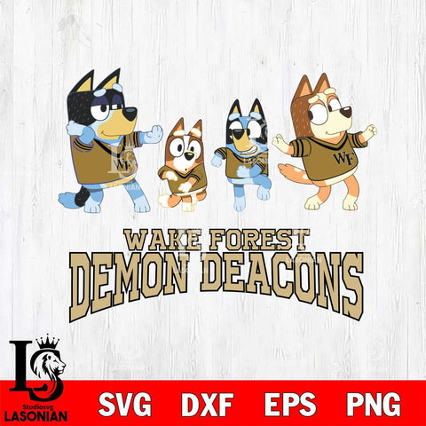 Wake Forest Demon Deacons Bluey Dance Mode Squats Svg Eps Dxf Png File, Digital Download, Instant Download