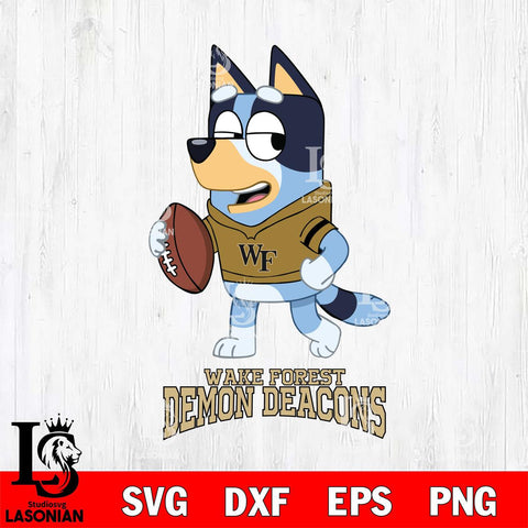 Wake Forest Demon Deacons Bluey Football Sport Svg Eps Dxf Png File, Digital Download ,Instant Download, Cricut File