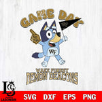 Wake Forest Demon Deacons Bluey Game Day Svg Eps Dxf Png File, Digital Download, Instant Download