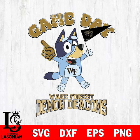 Wake Forest Demon Deacons Bluey Game Day Svg Eps Dxf Png File, Digital Download, Instant Download