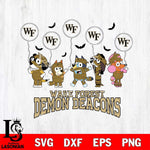 Wake Forest Demon Deacons Bluey Halloween Spooky Svg Eps Dxf Png File, Digital Download, Instant Download