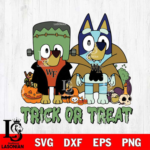 Wake Forest Demon Deacons Bluey Halloween Trick or Treat Svg Eps Dxf Png File, Digital Download, Instant Download