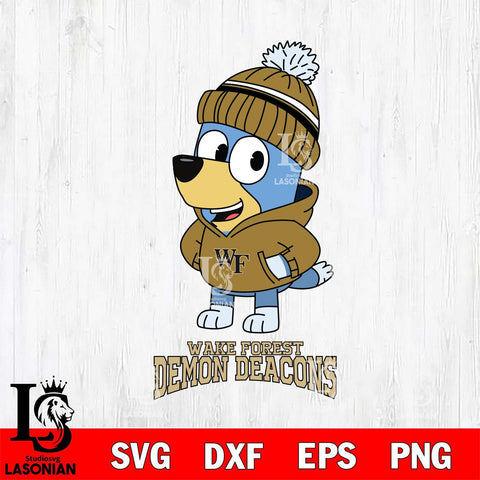 Wake Forest Demon Deacons Bluey Hoodie Sport Svg Eps Dxf Png File, Digital Download ,Instant Download, Cricut File