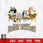 Wake Forest Demon Deacons Bluey Mode Dance Squats Svg Eps Dxf Png File, Digital Download, Instant Download