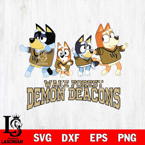 Wake Forest Demon Deacons Bluey Mode Dance Squats Svg Eps Dxf Png File, Digital Download, Instant Download