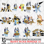 Wake Forest Demon Deacons Bluey NCAA Bundle 12 Svg Eps Dxf Png File, Digital Download, Instant Download